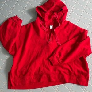 Victorias secret pink Red Hoodie with Half-Zip